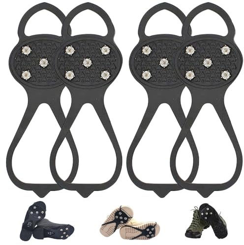 5-Claw Anti-Slip Gripper Spike, 2026 Neu Allgemein rutschfest Abriebfest Spikes für Schuhe Winter Schuhspikes, Nicht Leicht Ausfallen Universal Non-Slip Gripper Spikes Sohle (Schwarz *2)