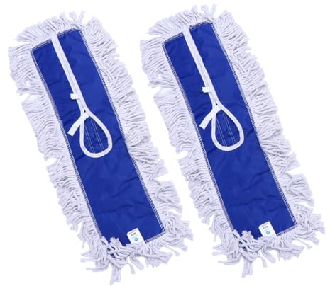 CIYODO 2 pièces Housses de Mop Coton Réutilisables et Lavables pour Balai Franges Chiffons de Nettoyage Absorbants pour Poussière et Débris Accessoires de Remplacement pour Vadrouille