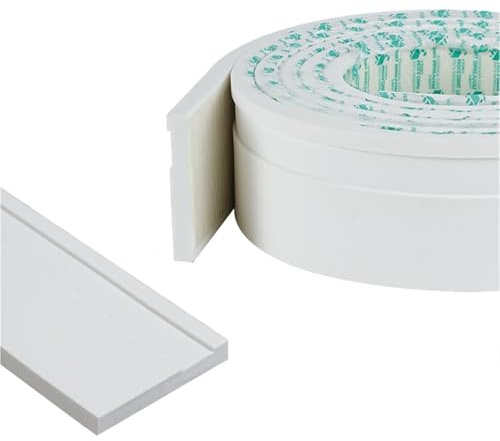Plinthe adhésive souple en EVA blanc mat de 5/7/10 cm, 6 mètres/20 pieds, compatible avec carrelage, métal et verre(Width 5cm/1.9in)