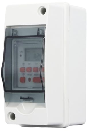 TIKATARER Digital Timer Switch, Programmable 7 Day 28 on Off Settings Timer Switch with Built in Battery Backup & Water Proof PC Casing for Outdoor Indoor Pool Pump Heaters Filters