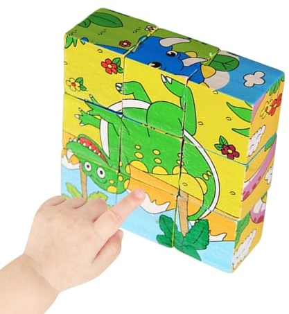 Peufcmi Holzwürfel-Puzzle,Frühförderung Spielzeug,Holzpuzzle - für Zuhause, Klassenzimmer, Schule, Kinderzimmer, Geburtstag, Urlaub, Spielzimmer, Kindergarten, Vorschule, Kita