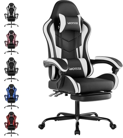 Silla Gaming, Silla Escritorio con Reposapiés, Silla Ergonomica Escritorio | pc gamer sillas gamer baratas