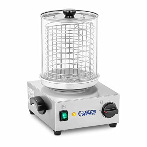 Royal Catering Machine à Hot Dog Professionnelle Appareil Hot Dog RCHW 800 (Puissance 800 Watts, Température 0-110°C, Taille du cylindre 24 cm, Diamètre du cylindre 20 cm)