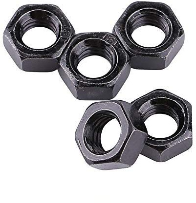 100 Teile / satz M2-M5 Metrisches , Befestigungsteile Muttern Gewinde Hex Sechskantmuttern Schwarz Verzinktem Kohlenstoffstahl Sechskantmuttern Kits für Maschine Verschluss(M3)