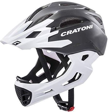 Cratoni Unisex – Erwachsene C-maniac Fahrradhelm, schwarz/weiß matt, M/L EU