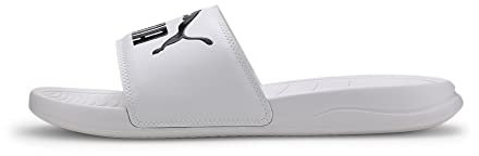 PUMA Men Popcat 20 Slide Sandal, Puma White-Puma Black, 8 UK