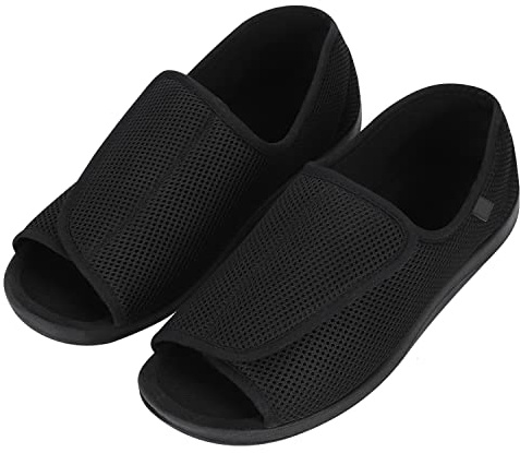 Diabetic Slippers Extra Wide Mens Edema Swollen Shoes Comfort Elderly Footwear Unisex Adjustable Surgical Orthopaedic Shoe Anti Slip Open Toe Sandals for Diabetic Feet Breathable Summer Slipper UK10.5