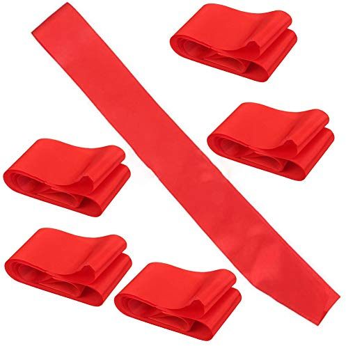 lasenersm 6 bandas de satén en blanco para boda, cinturones de novia, decoración de fiesta, banda clásica para bricolaje, boda, despedida de soltera, color rojo
