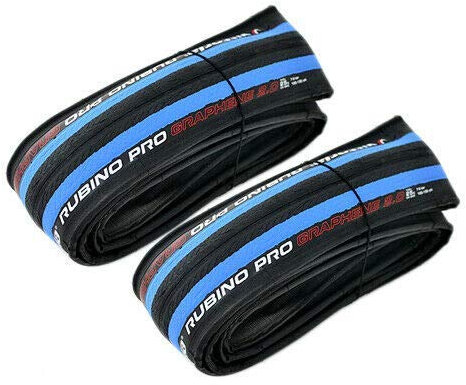 Vittoria Rubino Pro IV G2.0 Graphene Clincher Tire 700x25C, Blue and Black,2 Tire, VT1827