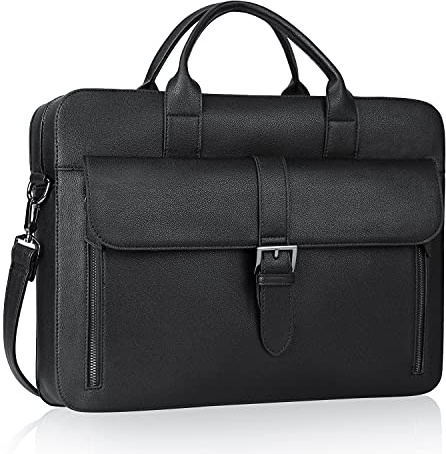 Estarer Mallette en cuir pour homme 15,6 pouces Sac à bandoulière pour ordinateur portable Travail Bureau Cadeaux pour lui