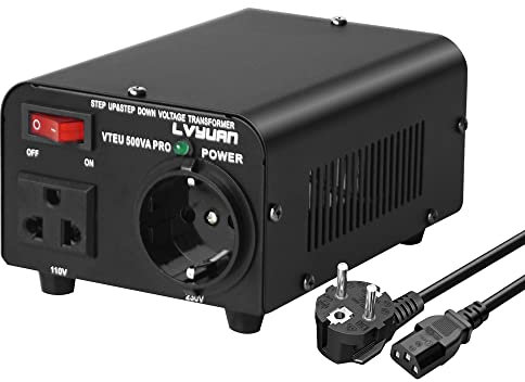 Cantonape 500VA Convertidor de Voltaje - Salida 110/220 Voltios CA - Transformador de Núcleo Toroidal EEUU de 500 Vatios