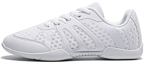 white Cheer Shoes for Womens Cheerleading shoes Girls Youth White Competition Cheerleading Gear Dance Shoe Sports Tennis Training Athletic Flats Breathable Soft comfortable kids cheer sneaker size