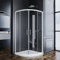 Duschkabine Rund mit Schiebetür 90x90cm, Runddusche Viertelkreis Dusche Radius 55 cm Halbkreisdusche, Weiß Schiebetüren Eckeinstieg Halbkreis Duschabtrennung ESG Glas, Höhe 185cm