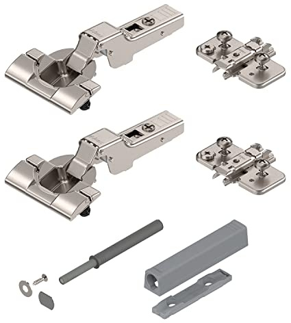 siwitec Blum CLIP top 110° Scharnier INSERTA TIP-ON vernickelt Mitte 2er | CLIP-Mechanismus für werkzeuglose Montage, stufenlose 3-dimensionale Fronteinstellung