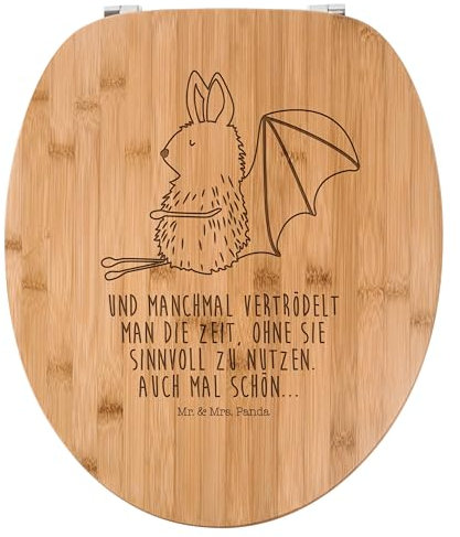 Mr. & Mrs. Panda WC Sitz Fledermaus Sitzen - Geschenk, Klobrille, Toilette, lustige Sprüche, WC-Sitz, Tiermotive, Motivation, Gute Laune,