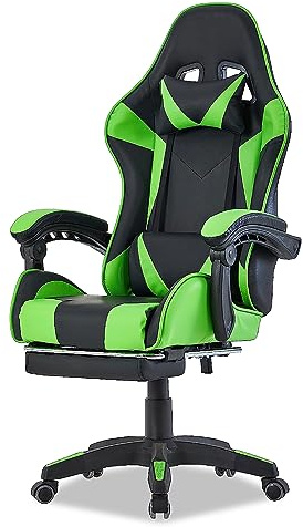 Walden Sports Gaming Stuhl bürostuhl ergonomisch Office Chair bürostühle Gaming Chair Rückenlehne Sitzhöhe verstellbar Drehstuhl Racing Office Computer Ergonomic Video Game Chair (Grün)