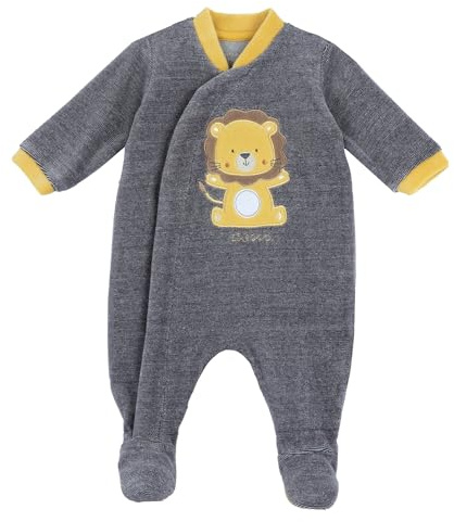 Chicco Tutina In Ciniglia, Con Apertura Davanti Neonato 0-24 mesi, Grigio, 3 mesi, Designed in Italy