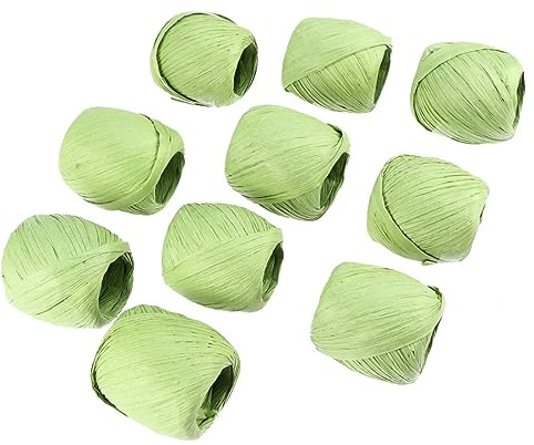 jojofuny Paquete de 10 Cordeles de de Rafia Natural de 20 M para Proyectos de Arte Y Decoración del Hogar