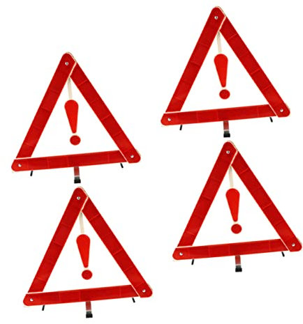 iplusmile 4pezzi Kit Di Triangoli Di Sicurezza Auto Segnaletica Di Emergenza Resistente Al Vento e All Usura Per Assistenza Stradale e Manutenzione Veicoli