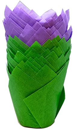 Scrumptious - Lot de 50 moules à muffins en papier sulfurisé pour Halloween - Vert et violet - Parfait pour les gâteaux et les pâtisseries d'Halloween