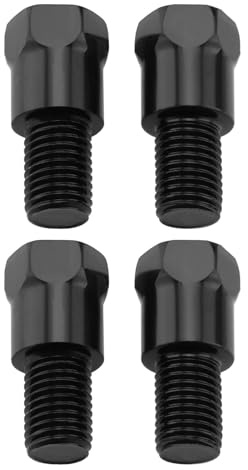 Be In Your Mind 4pcs M10 32mm Motorrad-Spiegelhalterungsadapter Rechts Und Links 10mm auf 10mm Gewinde Höhenverstellschraube Lenkerspiegelmontage Schrauben mit Umgekehrtem Gewinde für Motorräder