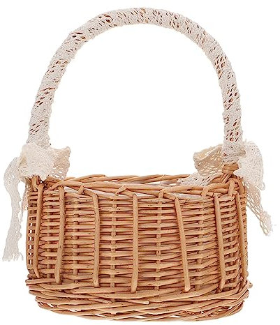 MUSISALY Geflochtener Rattan-blumenkorb Handgewebtes Design Natürliche Aufbewahrungskörbe Für Blumen Und Dekoration Elegante Körbchen Für Wohnzimmer Und Schlafzimmer