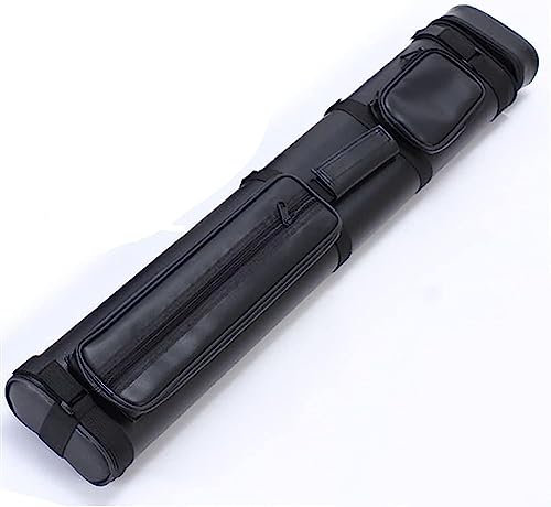 OPTEALMN Billard Queue Tasche Billard-Queue-Koffer, 6-Loch-Billard-Queue-Tasche, Billard-Club-Koffer, starrer Billard-Queue-Aufbewahrungskoffer, Billard-Stick-Tragetasche-Black||90cm