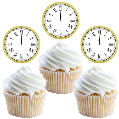 Nouvel An Decoration Cupcake Topper, 2026 Happy New Year Decoration de Gâteau,Bonne Année Cake Topper Deco pour la Fête Nouvel An (Chiffres Romains)