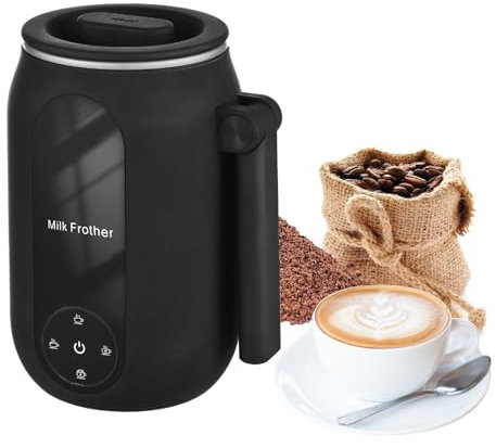 Montalatte Elettrico, Montalatte Automatico 4 in 1, Montalatte Elettrico, capacità Schiuma 100-250 Ml, per Schiuma di Latte Calda e Fredda, Cioccolata Calda (Spina europea)