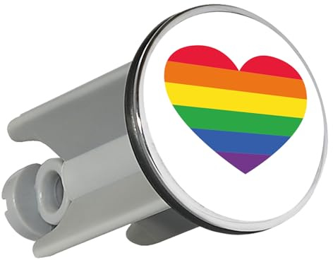 Huuraa Waschbeckenstöpsel Regenbogenflagge LGBT+ Pride Flag Geschenk | Universal Stopfen 4cm höhenverstellbar Abflussstopfen Geschenkidee Stöpsel mit Motiv für das Waschbecken