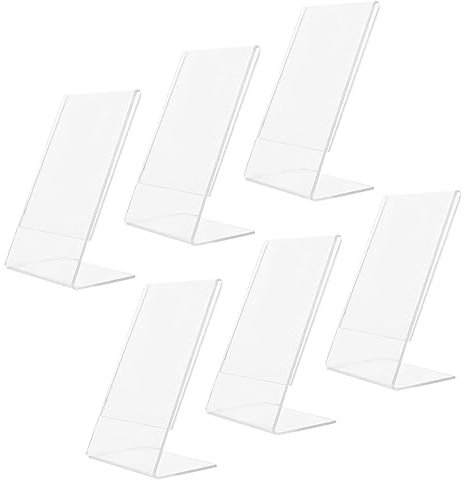 GRIRIW 6 Stück Fotoständer aus Acryl durchsichtiger bilderrahmen Transparenter Bilderrahmen Acrylrahmen für Fotos Poster Zeichen anzeigen acrylrahmen zum selber machen Desktop-Bildhalter