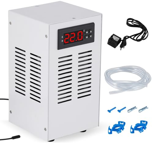 BAOSHISHAN Mini refrigeratore per acquario 30 L, 120 W | Raffreddatore e riscaldatore acqua 2‑in‑1, temperatura costante automatica, per axolotl, meduse, coralli