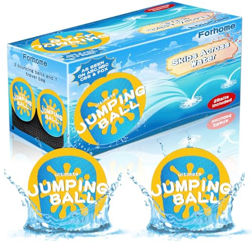 Forhome Springender Wasserball, 2 Stück Wasser Sprungball, Strandball Wasserspielzeug, für Kinder Erwachsene Schwimmbad,Strand Meer und Outdoor Aktivitäten