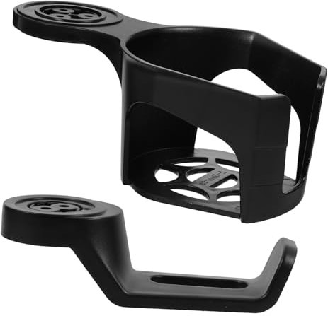 Portavasos Abrazadera para Escritorio de Computadora, 2 Piezas, Abs Negro