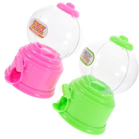 ERINGOGO 2pcs Mini Candy Dispenser Machine Toys for Boys and Girls Automatic Gum Ball Dispenser Rainbow Candy Snack for Home Party