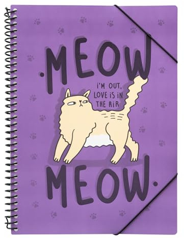 Grupo Erik - Porte Vue A4 Meow Meow | Porte Vues 30 Vues, Pochettes Plastiques, Classeur A4 Meow Meow