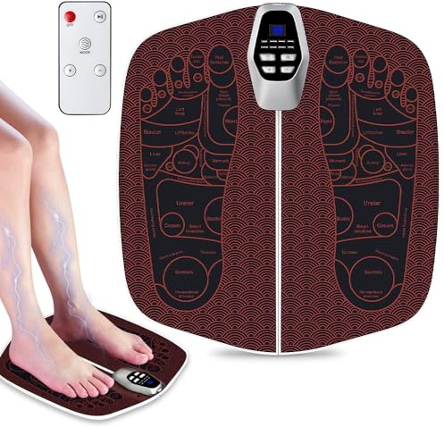 EMS Fußmassagegerät mit 8 Modi und 32 Intensitätsstufen, Fußmassagematte Elektrisch für Durchblutung Fussmassagegerät Foot Massager für die Durchblutung, Schmerzlinderung
