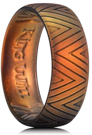 King Will Herren Silikon-Ehering - 1,8 mm ultradünner Ring mit metallischem Schimmer und komfortablem Innen-Griffdesign, hypoallergener Gummiring für Fitnessstudio, Arbeit, Reisen