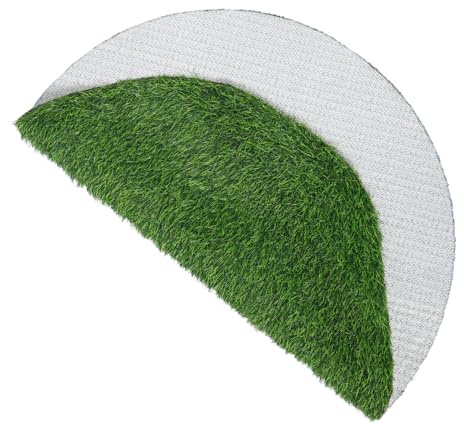 GARIOUANS Alfombra Césped Artificial Redonda Antideslizante Resistente UV para Exterior Decorativa de Registros Jardín Terraza