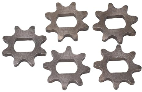 Electric Scooter Sprocket, 5pcs 17x12mm 8 Tooth 420 Chain Carbon Steel E Bike 8T Sprocket Pinion Gear for H Type Shaft Sears 120W 100W Small Motor