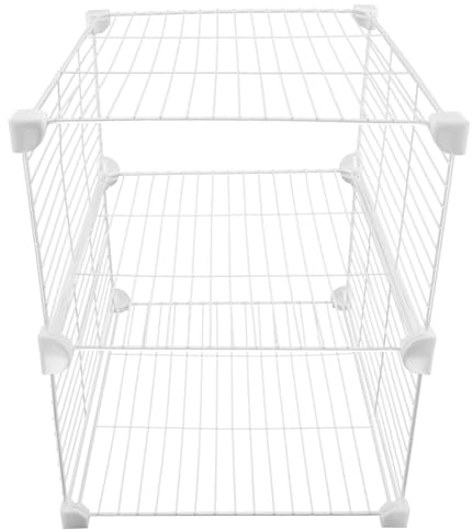 LABRIMP organizador del arcón del congelador divisores de estantes para refrigeradores cesta de alambre de metal cestas metálicas para congelador White