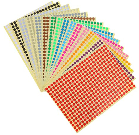 IANFAN 6528 Stück Klebepunkte Bunt, punkte aufkleber, 6mm Runde Punktaufkleber für Büro Schule Kalender