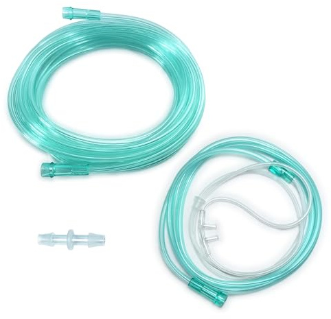 【Sauerstoffschlauch-Kit】5M Verlängerungsrohr + 2M Nasenkanüle mit Verbindungsstück, knickfester Blütenblattkanal für ununterbrochenen Sauerstofffluss, flexibler medizinischer