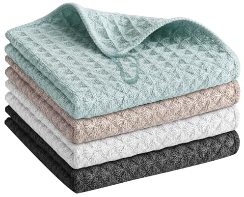 VoltCozy Barista Towels 4 Pack 12x12” Waffle Microfibre Barista Cloths
