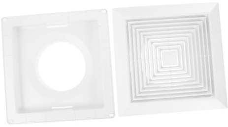 DOITOOL Cubierta de Ventilación Cuadrada para Techo 34x34 Cm con Resorte, Rejilla de Ventilador de Baño para Extractor de Aire, Difusor de Salida para Sistema de Ventilación Interior