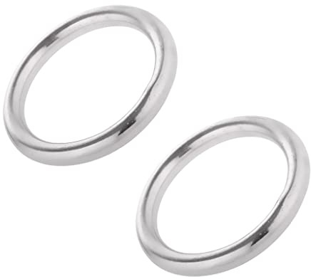 Sharplace 2 Stück O Ringe 6 x 45mm Edelstahl Ringe Poliert O Ring für Boot, Marine, YOGA GYM Zubehör