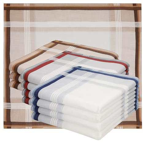 Betz 12 Stück Taschentücher Herrentaschentücher Stofftaschentücher Damen- Männertaschentücher 100% Baumwolle Größe 40x40 cm - Leo 5 Dessin 5