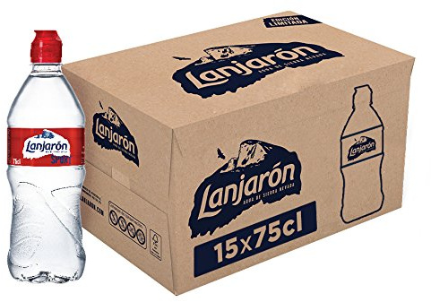 Lanjarón Agua Mineral con tapón sport - Pack de 15 x 75cl