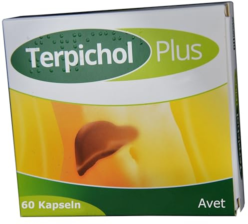 Terpichol plus, 60 Kapseln, erleichtert Fettverdauung, entkrampft Magen-Darm, fördert Gallenfluss, mit Mariendisteöl, ätherischen Ölen, für die Leber, Verdauung anregen, monatspackung