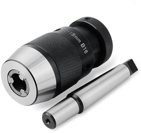 MT2 Schnellspannbohrfutter, 1–16 mm, selbstanziehend, MT2-B16 für Drehmaschine | Kegeldorn MK2; hochpräzises Metallwerkzeug; für Säulenbohrer und Fräsen